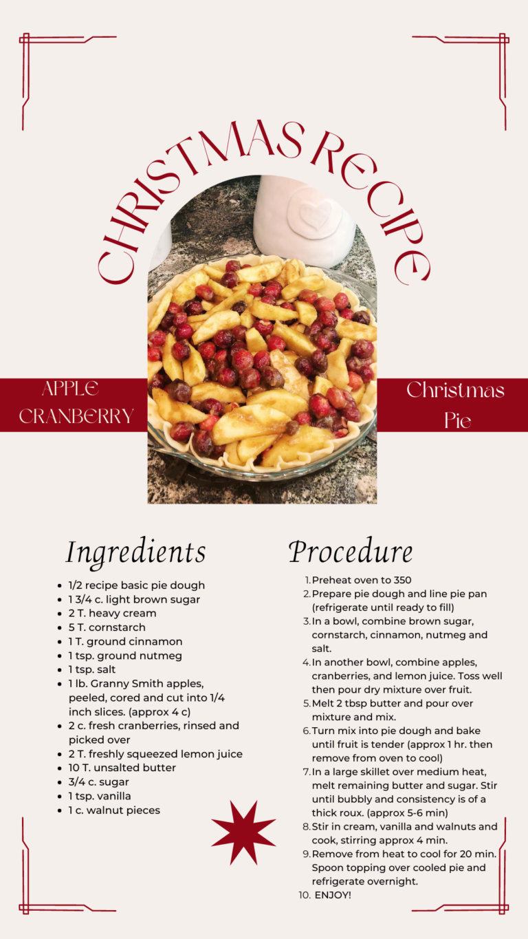 Julee’s Apple Cranberry Christmas Pie